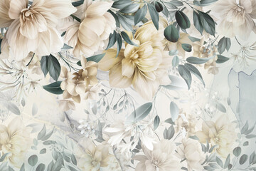floral illustration, greeting card with flowers, can be used as wallpaper, invitation card for weddi
