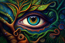Ayahuasca Compilation.Shamanic Meditation. The Journey Of Consciousness. A Dragon In A Tree Trunk. The Magic Eye. Generative AI.
