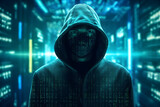 Fototapeta  - hacker portrait cybersecurity concept - generative AI