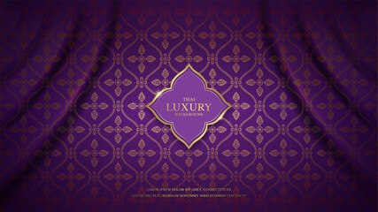 Thai art and asian style luxury pattern banner gold background