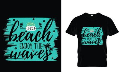 Wall Mural - beach life t shirt design template