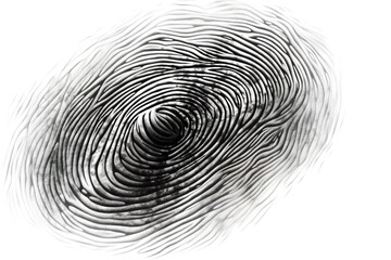 Poster - fingerprint isolated on white background. Generated by AI