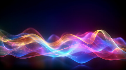 Wall Mural - abstract futuristic background with gold pink blue glowing neon moving high speed wave lines and bok