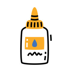 Sticker - Closed Glue Bottle as School Item for Sticking Vector Illustration