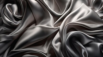 Silver silk background. AI generated.