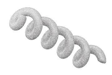 Poster - Grainy spring with noise texture. Dotted stipple curve spiral isolated on white background. Vector gradient grunge shape with shadows.