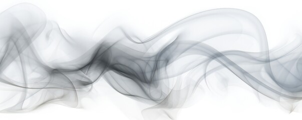 Wall Mural - black and white smoke on white background generative ai