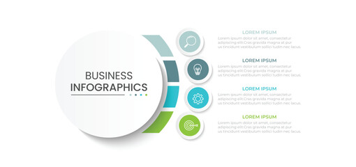 business infographic template. circle creative element design with marketing icons. vector illustrat