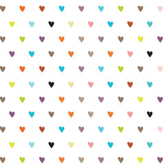 Poster - abstract geometric seamless heart coloring pattern art.