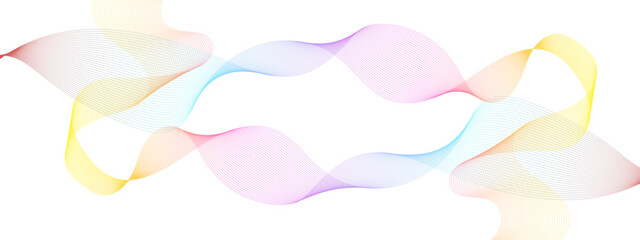 Abstract colorful glowing wave curved lines background.  Abstract frequency sound wave lines and technology curve lines background. Design used for banner, template, science, business and many more.