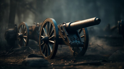 Cannon in the battle. Generative Ai