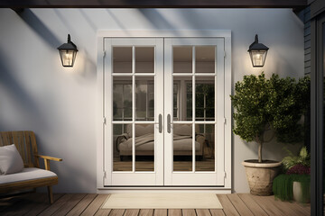 Wall Mural - French Patio Door: AI Generated Image