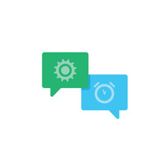 Poster - Conversation about deadline and solutions. Vector illustration.