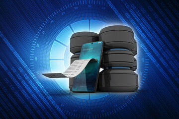 Poster - 3d rendering mobile phone data
