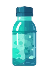 Wall Mural - Transparent glass bottle with blue liquid