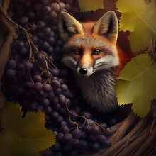 Fox In A Grape Vineyard 