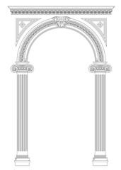 Wall Mural - Classical arch with Greek Ionic columns
