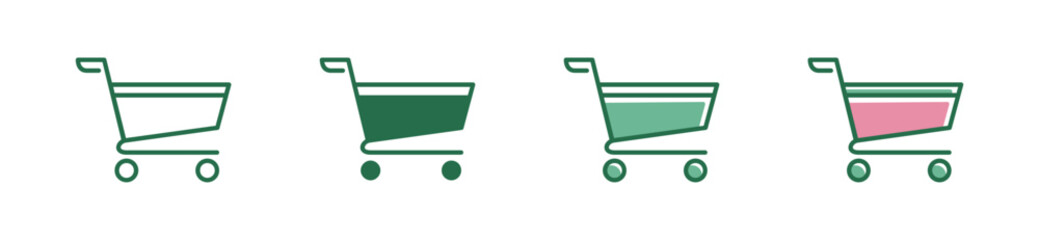 Poster - Simple shopping cart icons  for online store web or app template symbol