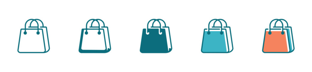Poster - Shopping bag minimalist icon collection online purchase illustration vector simple design
