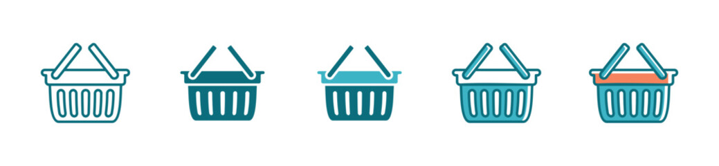 Poster - Shopping basket icon vector illustration. Shop bag, cart, online buying product signs