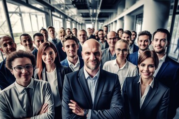 An illustration of a group of business people ,  AI Generated