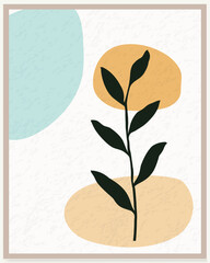 Wall Mural - free vector hand-drawn flat leaf design boho wall art