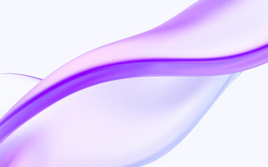 Aufkleber - abstract glass wavy shapes with colorful gradient. 3d rendering illustration for graphic design, presentation or background