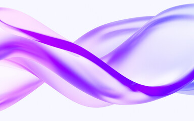 Aufkleber - abstract glass wavy shapes with colorful gradient. 3d rendering illustration for graphic design, presentation or background