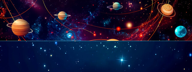 Wall Mural - mysterious magical universe, banner with copy space, made with generative ai