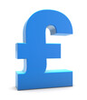 © Vivek - Blue Pound 3d isolated on white background. 3d pound sign 3d. 3D rendering.