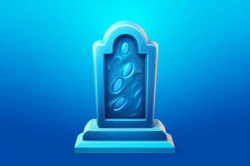 Wall Mural - 3d illustration of tombstones on blue background