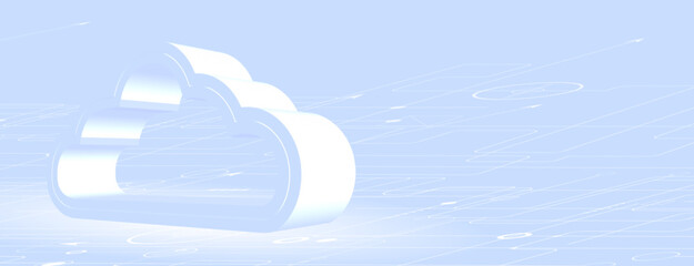 Cloud technology. Integrated digital web concept background
