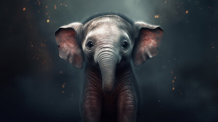 baby elephant small . Generative AI