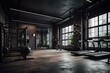 A 3D rendering of a fitness gym for workouts. Generative AI