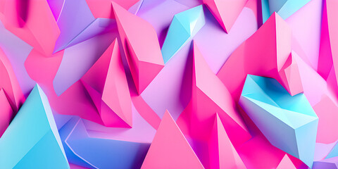 Wall Mural - soft focus dreamy pastel color background with copy space, geometric shapes, triangles, presentation