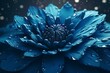 Modern flower design with abstract blue layers and a rippling effect in 3D. Generative AI