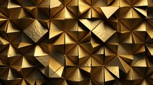 Metallic Gold Diamond Triangle Pattern, Texture
