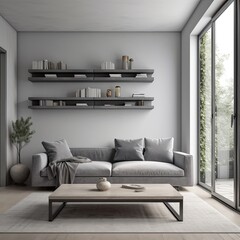 Poster - modern living room with sofa