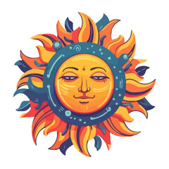 Wall Mural - Burning sun astrology backdrop