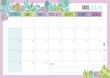 Calendario Planificador 2024 en Español - Tamaño A4 - Mes de Abril	
