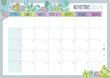 Calendario Planificador 2024 en Español - Tamaño A4 - Mes de Noviembre