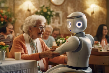 Future of geriatric care with robots in retirement home. Generative AI	
