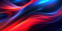 Abstract Red And Blue Swirling Background With A Warm Fluid Vibe, Generative Ai