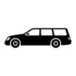 © far700 - Car station wagon icon. Black silhouette. Side view. Vector simple flat graphic illustration. Isolated object on a white background. Isolate.
