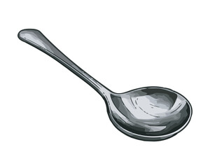 Poster - Empty metal spoon, clean and shiny