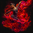 Spanish Woman Dancing Flamenco Background Cover Journal Digital Art 
