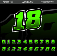 Wall Mural - racing number text design