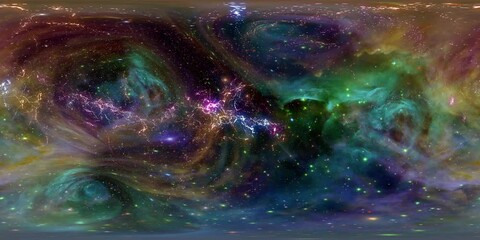 Wall Mural - 360 VR Space 3001: Virtual reality video flying through star fields in space (Loop).
