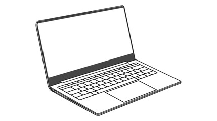 Poster - Laptop vector icon, logo, mockup isolated on white background.