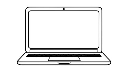 Poster - Laptop vector icon, logo, mockup isolated on white background.